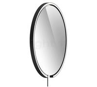 Occhio Mito Sfera Corda 60 Specchio illuminato LED, testa nero opaco/cavo nero/tipo di spina F