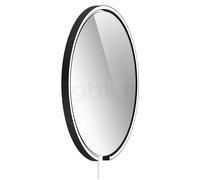 Occhio Mito Sfera Corda 60 Specchio illuminato LED, testa nero opaco/cavo weiß/tipo di spina F