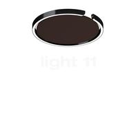 Occhio Mito Soffitto 40 Up Lusso Narrow Lampada da soffitto/parete LED, testa black phantom/copertura ascot pelle marrone
