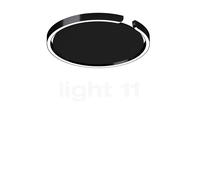 Occhio Mito Soffitto 40 Up Lusso Narrow Lampada da soffitto/parete LED, testa black phantom/copertura ascot pelle nero - Occhio Air