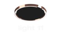 Occhio Mito Soffitto 40 Up Lusso Narrow Lampada da soffitto/parete LED, testa oro rosa/copertura ascot pelle nero - Occhio Air