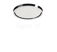 Occhio Mito Soffitto 40 Up Lusso Wide Lampada da soffitto/parete LED, testa black phantom/copertura ascot pelle bianco - Occhio Air