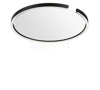 Occhio Mito Soffitto 60 Flat Narrow Lampada da incasso a soffitto/parete LED, testa nera opaca/copertura bianco opaco