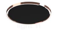 Occhio Mito Soffitto 60 Up Lusso Wide Lampada da soffitto/parete LED, testa oro rosa/copertura ascot pelle nero - Occhio Air