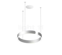 Occhio Mito Sospeso 40 Fix Flat Table Lampade da incasso a sospensione LED, testa argento opaco/rosone bianco opaco