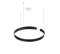 Occhio Mito Sospeso 60 Fix Flat Room Lampade da incasso a sospensione LED, testa nera opaca/rosone bianco opaco - 2.700-4.000 K - Occhio Air