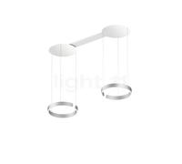 Occhio Mito Sospeso Due 40 Variabel Narrow Lampada a sospensione LED, testa argento opaco/rosone bianco opaco