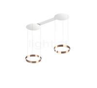 Occhio Mito Sospeso Due 40 Variabel Narrow Lampada a sospensione LED, testa oro rosa/rosone bianco opaco