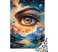 Occhio Montagna Lago Puzzle, 1000 Pezzi Gioco Indoor Adulto | 38x26cm Cartone, Hobby Intellettuale, Costruzione Solida, Amanti D'arte, Interazione Familiare
