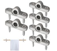 Occhio per tende da sole per roulotte - Set di supporto per perno per occhialini da parete in metallo | pidocchi da 6 e 12 viti | Kit di fissaggio per tenda da campeggio | Dimensioni compatte 4,4