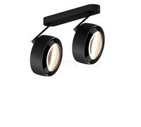 Occhio Più Alto 3d Doppio Volt S40 Faretto LED 2 fuochi, testa nero opaco/rosone nero opaco/copertura nero - 2.700 K