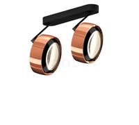 Occhio Più Alto 3d Doppio Volt S60 Faretto LED 2 fuochi, testa oro rosa/rosone nero opaco/copertura nero - 3.000 K