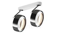 Occhio Più Alto 3d Doppio Volt S80 Faretto LED 2 fuochi, testa cromo lucido/rosone bianco opaco/copertura bianco - 2.700 K