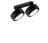 Occhio Più Alto Doppio Volt S40 Faretto 2 fuochi, testa nera opaca/rosone nero opaco/copertura nero - 2.700 K
