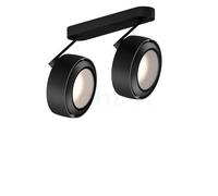 Occhio Più R Alto 3d Doppio Volt S100 Faretto LED 2 fuochi, testa nera opaca/rosone nero opaco/copertura nero opaco - 3.000 K