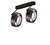 Occhio Più R Alto 3d Doppio Volt S60 Faretto LED 2 fuochi, testa phantom/rosone nero opaco/copertura phantom - 2.700 K