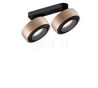 Occhio Più R Alto Doppio Volt C80 Faretto LED 2 fuochi, testa dorato opaco/rosone nero opaco/copertura nero opaco - 2.700 K