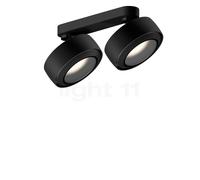 Occhio Più R Alto Doppio Volt S100 Faretto LED 2 fuochi, testa nera opaca/rosone nero opaco/copertura nero opaco - 3.000 K