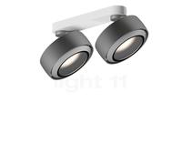Occhio Più R Alto Doppio Volt S80 Faretto LED 2 fuochi, testa cromo opaco/rosone bianco opaco/copertura cromo opaco - 2.700 K