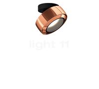 Occhio Più R Alto Volt S60 Lampada da soffitto LED, testa oro rosa/rosone nero opaco/copertura oro rosa - 3.000 K