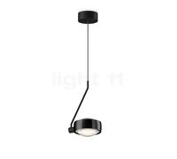 Occhio Sento Filo 180 Fix Up D Lampada a sospensione LED, testa black phantom/corpo nero opaco/rosone nero opaco - 3.000 K - Occhio Air