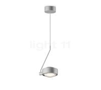 Occhio Sento Filo 180 Fix Up D Lampada a sospensione LED, testa cromo opaco/corpo cromo opaco/rosone cromo opaco - 3.000 K - Occhio Air
