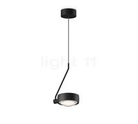 Occhio Sento Filo 180 Fix Up E Lampada a sospensione LED, testa nera opaca/corpo nero opaco/rosone nero opaco - 3.000 K