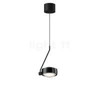 Occhio Sento Filo Var Up D Lampada a sospensione LED, testa black phantom/corpo nero opaco/rosone nero opaco - 3.000 K