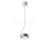 Occhio Sento Filo Var Up D Lampada a sospensione LED, testa dorato opaco/corpo bianco opaco/rosone bianco opaco - 3.000 K - Occhio Air