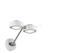 Occhio Sento Parete Doppio 20 Up D Lampada da parete LED, testa bianco lucido/corpo cromo lucido/fissaggio bianco lucido - 2.700 K - Occhio Air