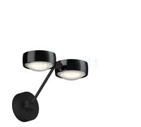 Occhio Sento Parete Doppio 20 Up E Lampada da parete LED, testa black phantom/corpo nero opaco/fissaggio nero opaco - 2.700 K