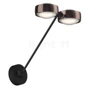 Occhio Sento Parete Doppio 40 Up D Lampada da parete LED, testa phantom/corpo nero opaco/fissaggio nero opaco - 2.700 K - Occhio Air