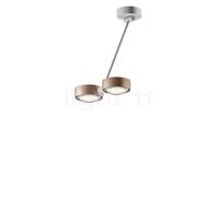 Occhio Sento Soffitto Doppio 40 Up E Lampada da soffitto LED 2 fuochi, testa dorato opaco/corpo bianco opaco/rosone bianco opaco - 3.000 K - Occhio Air