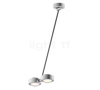 Occhio Sento Soffitto Doppio 80 Up D Lampada da soffitto LED 2 fuochi, testa bianco lucido/corpo cromo lucido/rosone bianco lucido - 3.000 K - Occhio Air