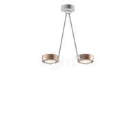 Occhio Sento Soffitto Due 40 Up E Lampada da soffitto LED 2 fuochi, testa dorato opaco/corpo bianco opaco/rosone bianco opaco - 3.000 K - Occhio Air