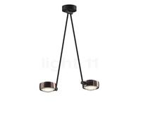 Occhio Sento Soffitto Due 60 Up D Lampada da soffitto LED 2 fuochi, testa phantom/corpo nero opaco/rosone nero opaco - 2.700 K