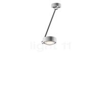 Occhio Sento Soffitto Singolo 40 Up E Lampada da soffitto LED, testa bianco lucido/corpo cromo lucido/rosone bianco lucido - 2.700 K