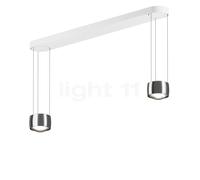 Occhio Sento Sospeso Due Var D Lampada a sospensione LED 2 fuochi, testa cromo lucido/rosone bianco opaco - 2.700 K