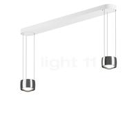 Occhio Sento Sospeso Due Var E Lampada a sospensione LED 2 fuochi, testa cromo lucido/rosone bianco opaco - 2.700 K - Occhio Air