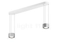 Occhio Sento Sospeso Due Var E Lampada a sospensione LED 2 fuochi, testa cromo opaco/rosone bianco opaco - 2.700 K