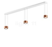 Occhio Sento Sospeso Tre Var E Lampada a sospensione LED 3 fuochi, testa oro rosa/rosone bianco opaco - 2.700 K - Occhio Air