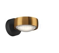 Occhio Sento Verticale Up E Lampada da parete LED ruotabile, testa bronzo/fissaggio nero opaco - 3.000 K