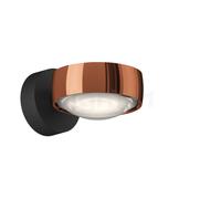 Occhio Sento Verticale Up E Lampada da parete LED ruotabile, testa rosegold/fissaggio nero opaco - 2.700 K