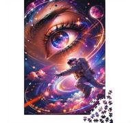 Occhio Spazio Astronauta 1000pcs Mini Puzzle per Famiglia Difficile | 70 x 50 cm cartone decorazione soggiorno struttura durevole regalo compleanno sollievo ansia