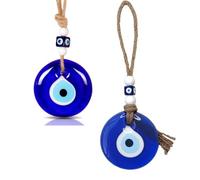 Occhio turco,2 pezzi Portafortuna,Evil Eye Wall Hanging Decorazione da Parete,Amuleto Dell'occhio Diabolico,Talismani,Good Luck Ornament,occhi di vetro da appendere
