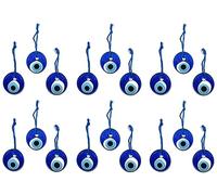 Occhio turco da appendere in vetro contro il malocchio blu, per buona fortuna, 4 cm di diametro con acqua e filo, nazar boncuk, evil eye (18)