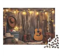 Occidentale Decorazioni Puzzle 1000Pcs Stile rustico country Decorazione Per La Casa. Rilassamento E Intelligence Per Adulti E Bambini Da 14 Anni 70x50cm/1000pcs