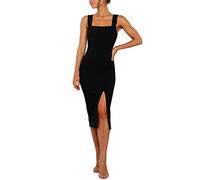 OCCOKO Vestito da Festa Aderente con Scollo in Tinta Unita da Donna Vestiti Vestiti Maniche Lunghe