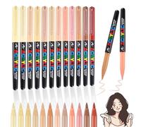OCCOUMR 12 Colori, Penne Acrylic per tonalità della Pelle, Pennarelli Acrylic da 1-5 mm per Disegnare, per Pietra, Legno, Ceramica, Tela, Vetro, Artigianato, Bambini (tonalità della Pelle)