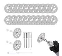 OCCOUMR 20 dischi diamantati da taglio diamantati, disco diamantato da 22 mm, con 4 punte da 3 mm, accessori per mola diamantata per utensili rotativi Dremel, piastrelle in vetro, legno pietra